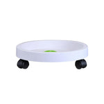 Bandeja Universal para Vaso com Rodas Redondas Fácil de Mover Bandeja para Vaso de Planta Prato de Jardim Suporte de Plástico