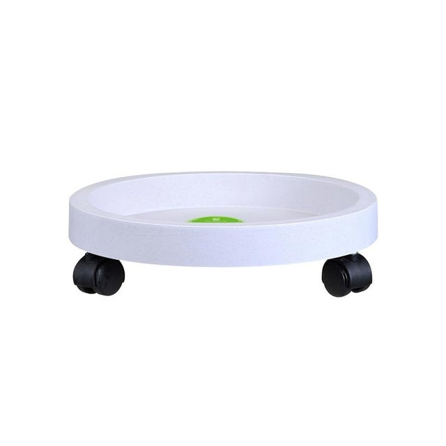 Bandeja Universal para Vaso com Rodas Redondas Fácil de Mover Bandeja para Vaso de Planta Prato de Jardim Suporte de Plástico