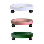 Bandeja Universal para Vaso com Rodas Redondas Fácil de Mover Bandeja para Vaso de Planta Prato de Jardim Suporte de Plástico