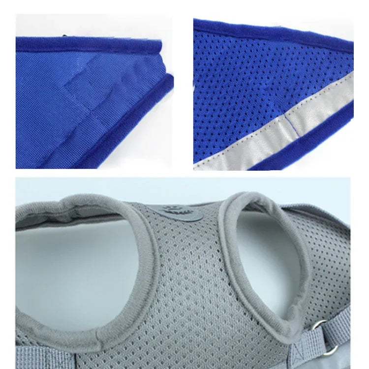 Trela com Peitoral Reflector Ajustável em Malha de Poliéster para Cão, S, M, L, XL