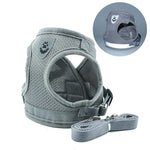 Trela com Peitoral Reflector Ajustável em Malha de Poliéster para Cão, S, M, L, XL