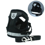 Trela com Peitoral Reflector Ajustável em Malha de Poliéster para Cão, S, M, L, XL