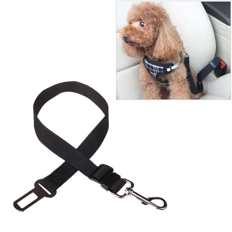 Trela com Arnês em Nylon para Cão, Cinto de Segurança para Carro, Vermelho, Preto, Azul