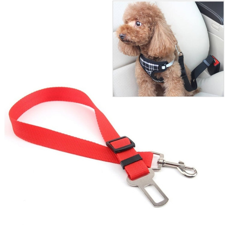 Nylon Harness Leash Clip Pet Dog Car Seat Belt Security Belt, Black, Blue, Red