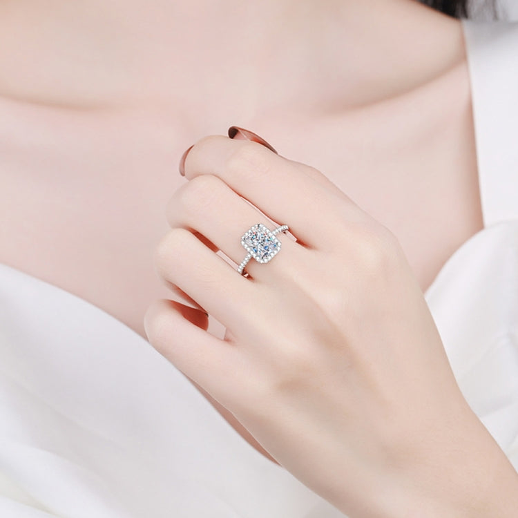Anel Fashion com Grande Cristal Cúbico Prateado Zircónio Joalharia de Casamento Presente para Festa, 5, 6, 7, 8, 9, 10
