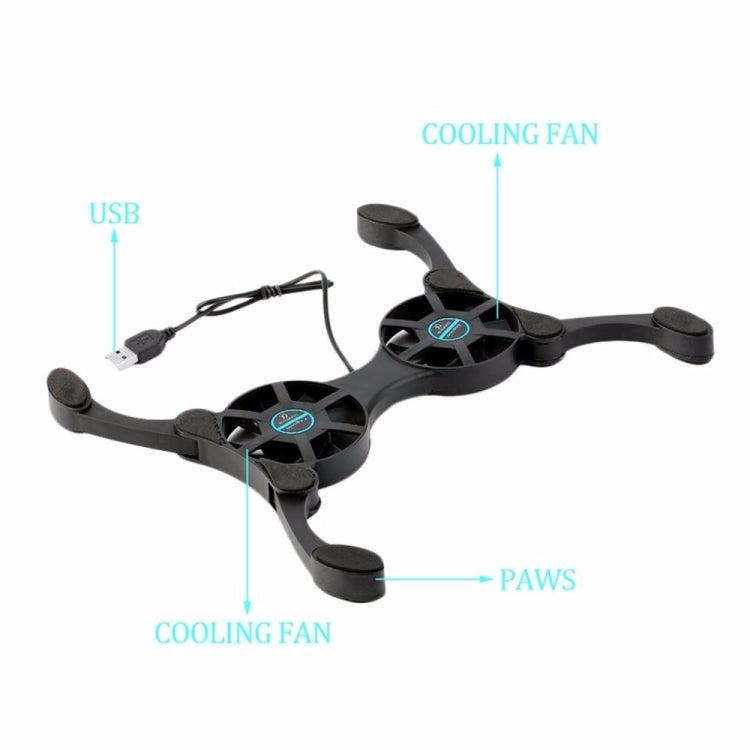 Ventoinha USB Mini Polvo para Portátil com Suporte Dobrável e Cooler