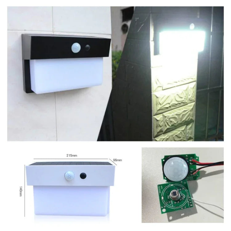 Luz de Paisagem Solar 2.5W 50 LEDs Luz Exterior para Pátio com Controlo + Sensor de Radar Lâmpada de Parede