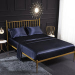 Conjunto de quatro peças para casa em seda de gelo simulada, fronha, lençol plano e lençol ajustado, US-Full/UK-D:138x190x35cm, US-Queen/UK-K:153x203x35cm, US-King:198x203x35cm, UK-SK:180x200x35cm, US-King: 198x203x35cm