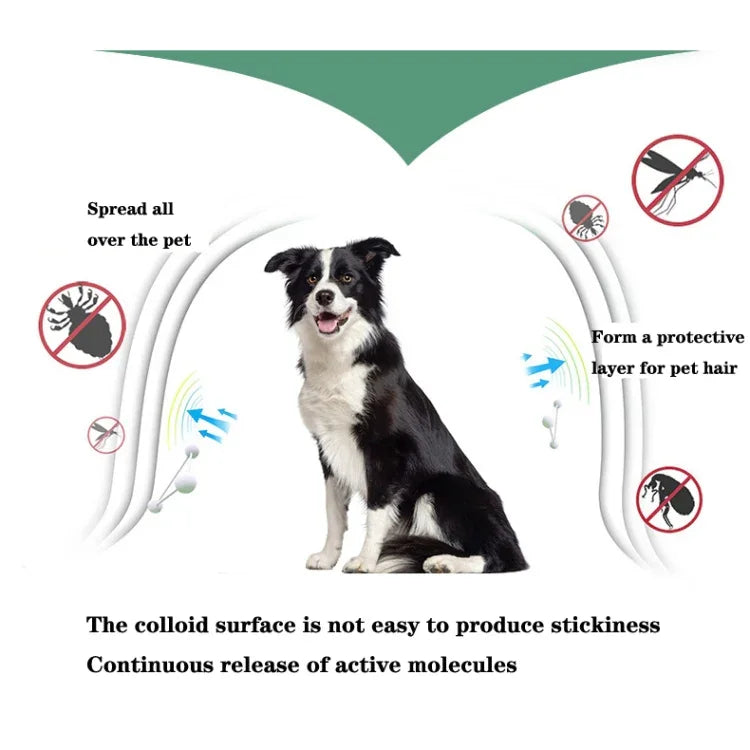 Coleira Antipulgas e Anti-piolhos para Animais, Anel Repelente de Insetos In Vitro, Cão Pequeno/38cm, Cão Grande/70cm
