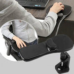 Suporte Rotativo para Rato de Computador de Secretária e Portátil, Descanso para Cotovelo e Pulso, Instalação em Secretária e Cadeira