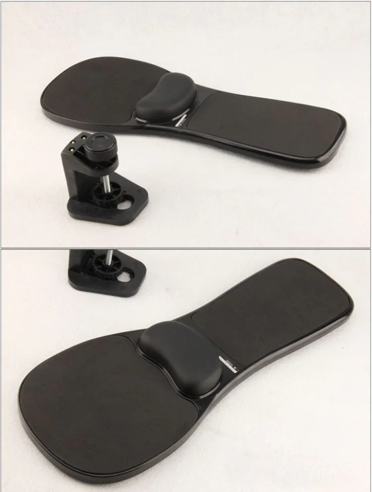 Suporte Rotativo para Rato de Computador de Secretária e Portátil, Descanso para Cotovelo e Pulso, Instalação em Secretária e Cadeira