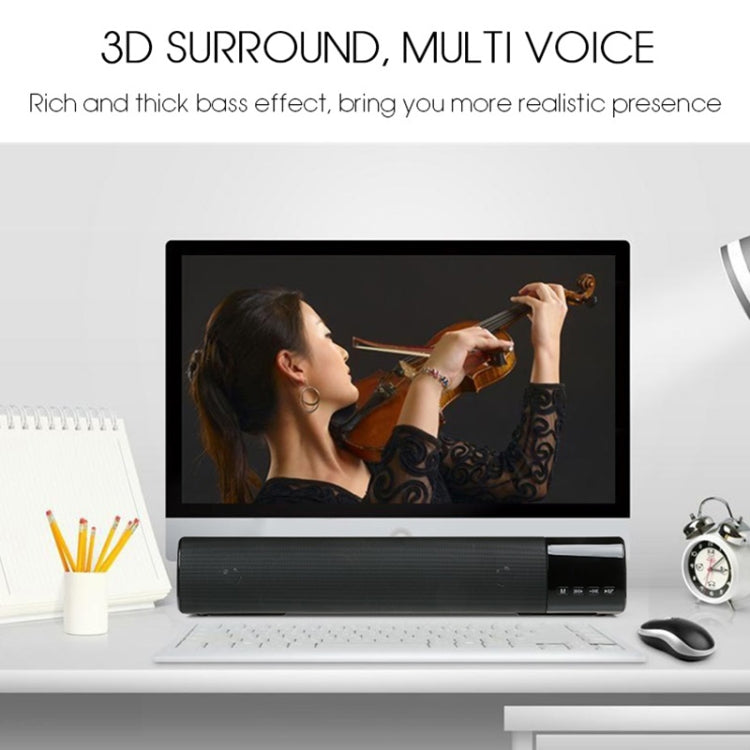 Coluna Bluetooth Portátil TOPROAD de Alta Potência 10W HIFI, Barra de Som Estéreo, TF, FM, USB, Subwoofer para Computador, TV, Telemóvel