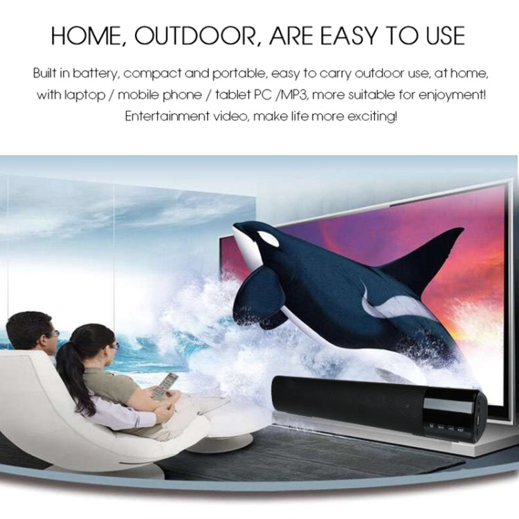 Coluna Bluetooth Portátil TOPROAD de Alta Potência 10W HIFI, Barra de Som Estéreo, TF, FM, USB, Subwoofer para Computador, TV, Telemóvel