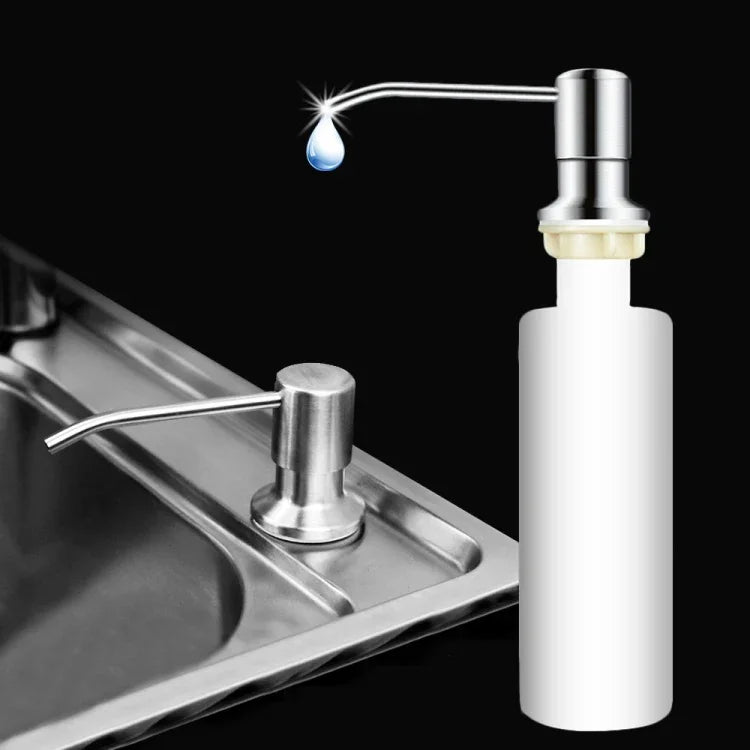 Dispenser de Sabão em Aço Inoxidável 304 para Pia de Cozinha, Frasco de Detergente e Sabão