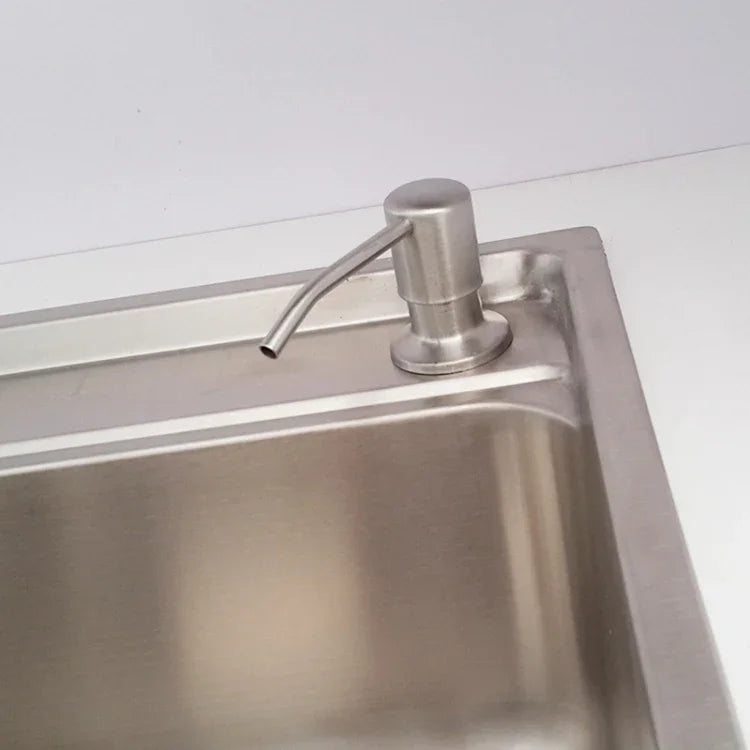 Dispenser de Sabão em Aço Inoxidável 304 para Pia de Cozinha, Frasco de Detergente e Sabão