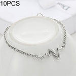 10 Peças Pulseira Simples de Personalidade Bileklik ECG Figura Relâmpago Pulseira de Frequência Cardíaca para Casais, preto, ouro, prateado