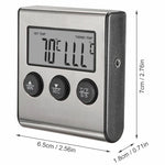Termómetro Digital de Forno para Cozinha, Sonda para Carne, BBQ, Temporizador, Ferramentas de Cozinha para Medir Temperatura de Água e Leite, Termómetro Digital de Forno