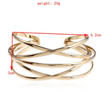Pulseiras de Punho para Mulheres e Raparigas, Pulseiras de Moda, Ouro, Prateado, Preto Canhão, Vermelho Rosado, Colorido