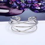 Pulseiras de Punho para Mulheres e Raparigas, Pulseiras de Moda, Ouro, Prateado, Preto Canhão, Vermelho Rosado, Colorido