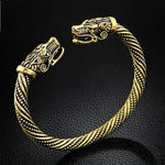 Pulseira de Pulso Masculina com Cabeça de Lobo Viking Acessórios de Moda