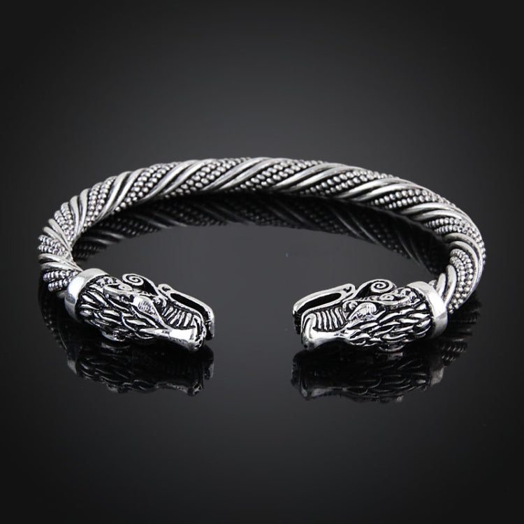 Pulseira de Pulso Masculina com Cabeça de Lobo Viking Acessórios de Moda