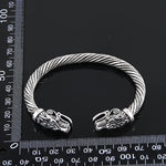 Pulseira de Pulso Masculina com Cabeça de Lobo Viking Acessórios de Moda