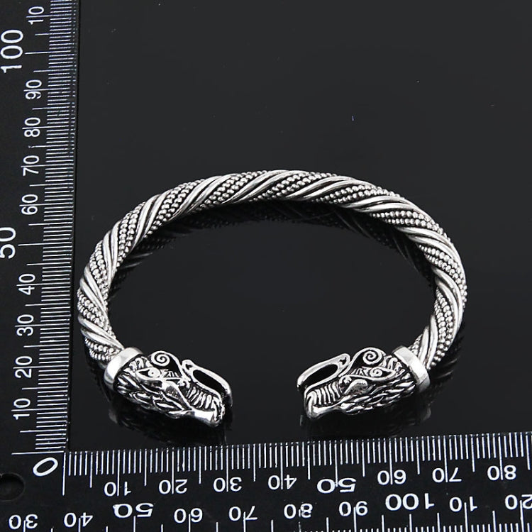 Pulseira de Pulso Masculina com Cabeça de Lobo Viking Acessórios de Moda