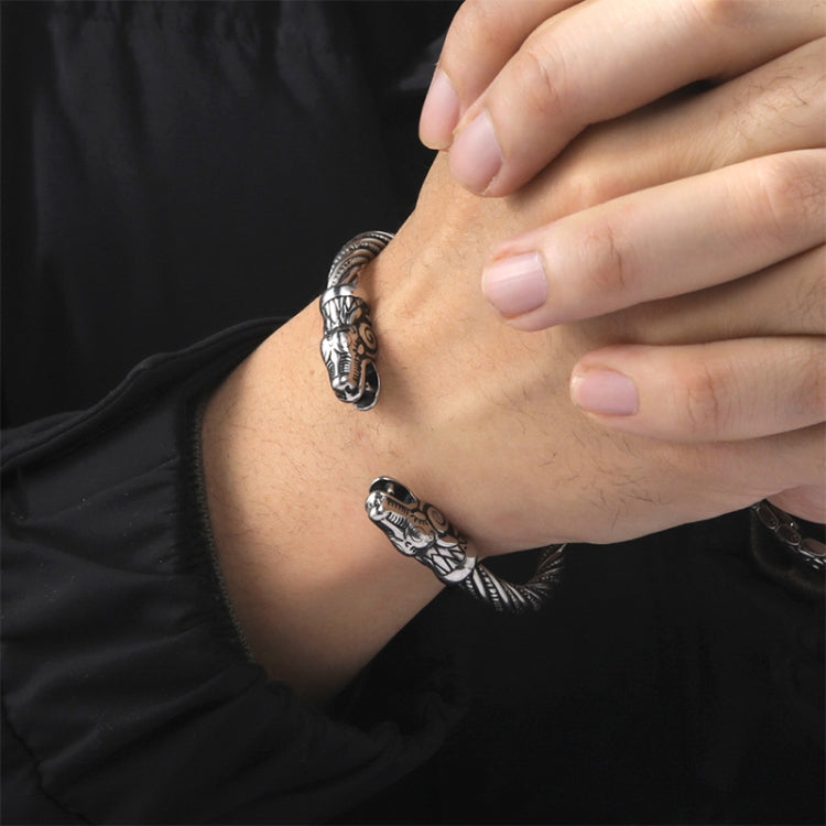 Pulseira de Pulso Masculina com Cabeça de Lobo Viking Acessórios de Moda