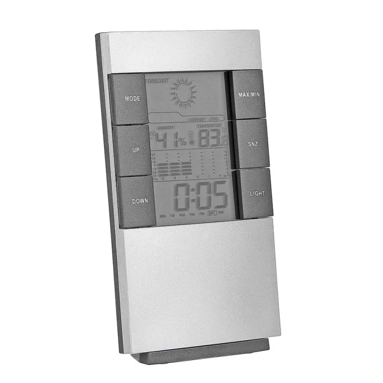 Higrómetro e Termómetro Digital Doméstico com Ecrã LCD, Medidor de Temperatura e Humidade com Relógio e Alarme, Medidor de Humidade