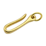 Chaveiro Retro de Latão Maciço com Anilha em U para Cinto, Corrente para Carteira, Gancho de Peixe, 6cm com Anilha de Cobre, 6cm sem Anilha de Cobre