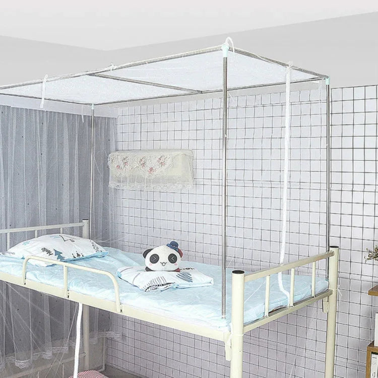 Rede mosquiteira para beliche superior de dormitório estudantil, instalação sem necessidade de ferramentas, porta única lateral superior à prova de pó, 90x190x150 cm (sem suporte), 90x190x150 cm (com suporte)