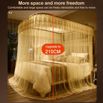 Rede Mosquiteira Retrátil com Trilho Guia em Forma de U para Três Portas, 120x200 cm, 150x200 cm, 180x200 cm, 180x220 cm, 200x220 cm