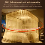 Rede Mosquiteira Retrátil com Trilho Guia em Forma de U para Três Portas, 120x200 cm, 150x200 cm, 180x200 cm, 180x220 cm, 200x220 cm