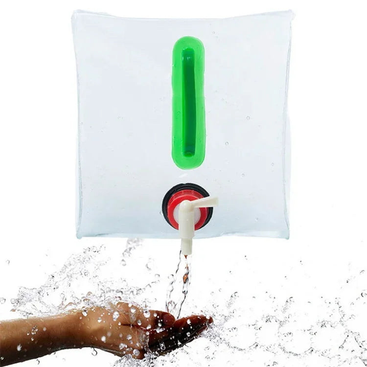 Balde Dobrável para Campismo ao Ar Livre de 20L, Saco de Água Dobrável de Plástico Transparente, 20 (Verde)