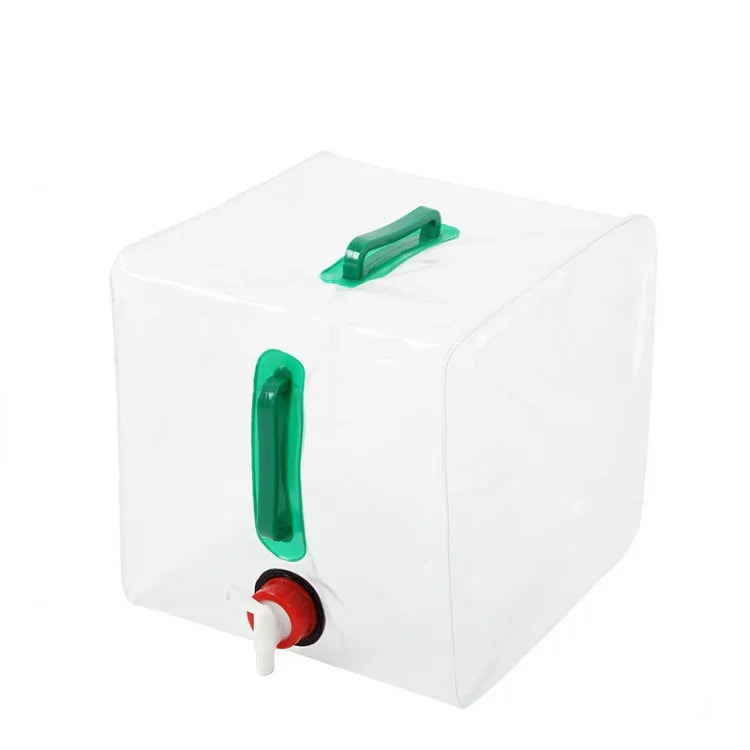 Balde Dobrável para Campismo ao Ar Livre de 20L, Saco de Água Dobrável de Plástico Transparente, 20 (Verde)