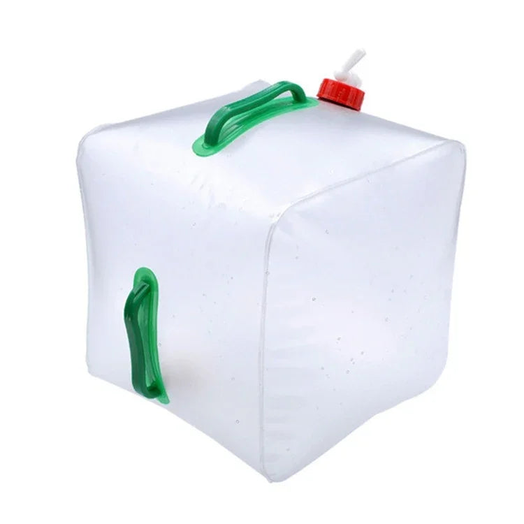 Balde Dobrável para Campismo ao Ar Livre de 20L, Saco de Água Dobrável de Plástico Transparente, 20 (Verde)