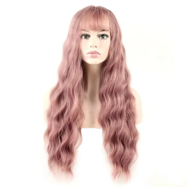 Perucas Femininas com Cabelo Longo, Encaracolado e Fofo