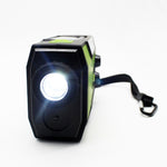 Lanterna LED multifuncional com manivela manual, energia solar, rádio FM de banda completa, lâmpada de secretária com alarme, versão US NOAA