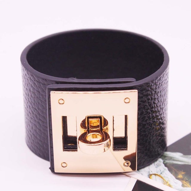 Pulseiras Largas de Pele Punk para Mulheres, Pulseira de Punho, 1, 2, 5, 6