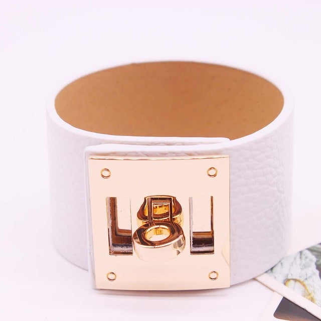 Pulseiras Largas de Pele Punk para Mulheres, Pulseira de Punho, 1, 2, 5, 6