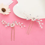 2 Peças de Acessórios de Cabelo para Festival e Casamento Bastão de Cabelo Nupcial Presilha Floral Bonito Enfeite de Cabeça Presilha de Trança Acessórios de Videira