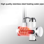 Aquecedor de Água Elétrico Instantâneo de Cozinha 220V Sem Reservatório Torneira Elétrica com Display de Temperatura, Água por Baixo, Água pela Lateral