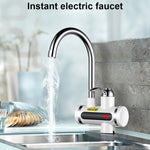 Aquecedor de Água Elétrico Instantâneo de Cozinha 220V Sem Reservatório Torneira Elétrica com Display de Temperatura, Água por Baixo, Água pela Lateral