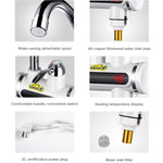 Aquecedor de Água Elétrico Instantâneo de Cozinha 220V Sem Reservatório Torneira Elétrica com Display de Temperatura, Água por Baixo, Água pela Lateral