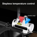 Aquecedor de Água Elétrico Instantâneo de Cozinha 220V Sem Reservatório Torneira Elétrica com Display de Temperatura, Água por Baixo, Água pela Lateral