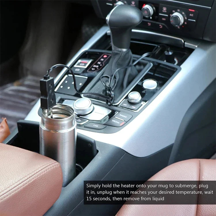 Aquecedor de Água Elétrico Portátil 12V/24V para Carro Imersão Fervente para Viagens Camping Piquenique, 12V, 24V