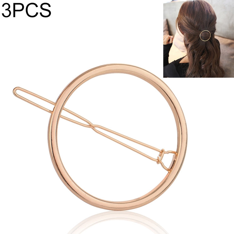 3 PCS New Hairpins Triangle Moon Hair Pin Jewelry Clover Round Hair Clip For Women Barrettes Head Accessories Bijoux De Tete, Gold moon, gold circel, gold triangle, gold 8