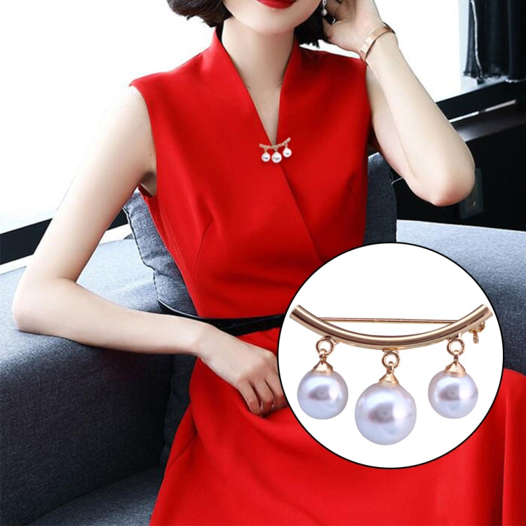 Alfinete Antideslizante Simples com Pérola, Acessórios para Mulheres, Alfinete para Cardigan, Alfinete Esmaltado, Dourado, Banhado a Prata