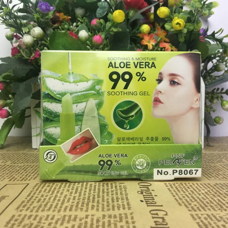 3 PCS PNF Batom Hidratante Natural de Aloe Vera, Mudança de Cor com a Temperatura, Bálsamo Labial Mágico Rosa