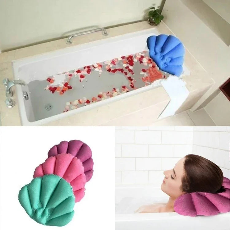 Almofada de Banho Macia em Forma de Concha para Casa, Almofada Inflável Confortável para Banheira de Spa, Entrega de Cor Aleatória, Almofada Inflável para Banheira de Spa